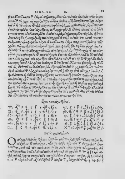 Greek text from Book I of Ptolemy's Tetrabiblos, 1535 Camerarius edition